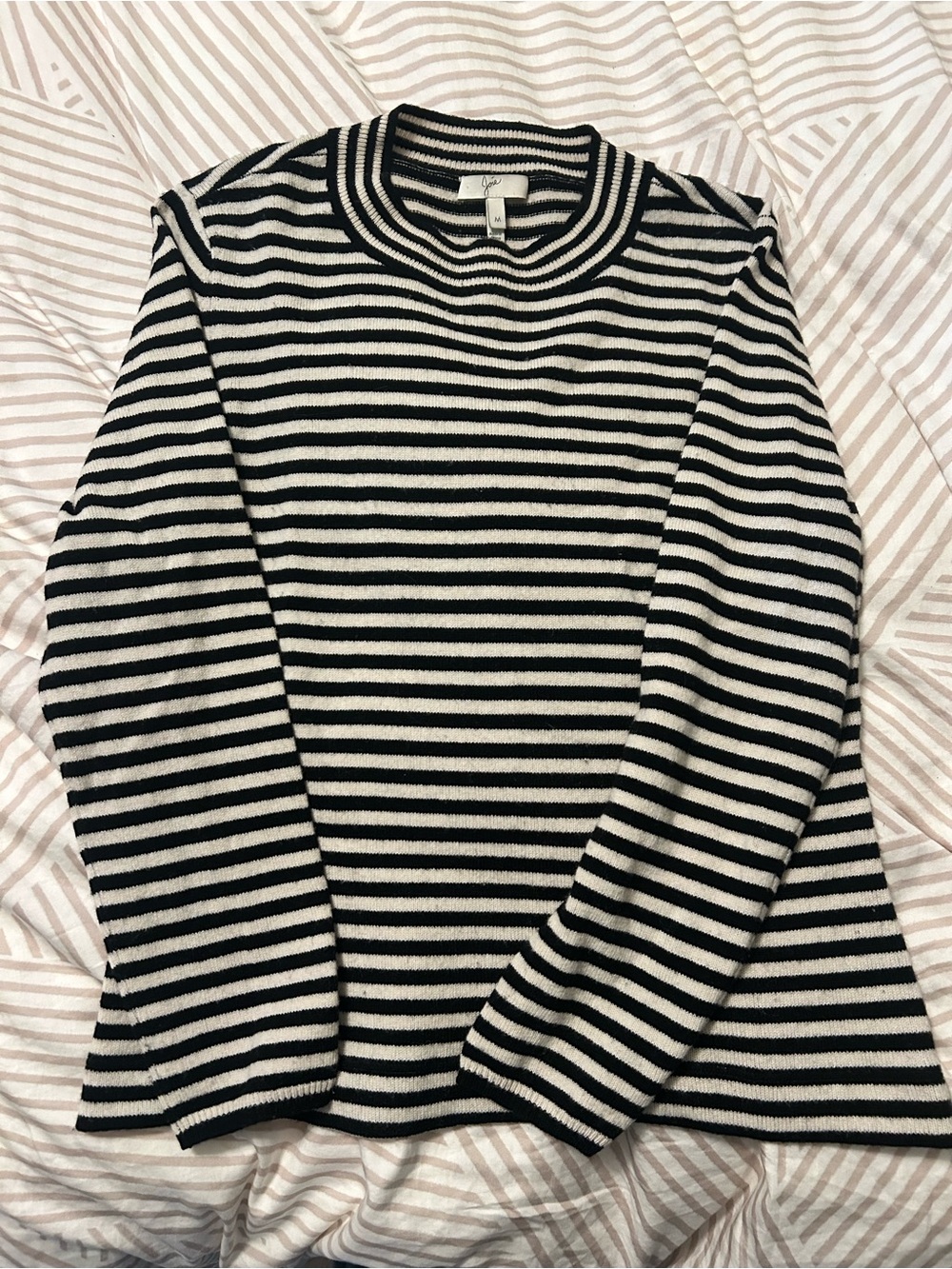 Joie Black and Cream Striped Knit Top